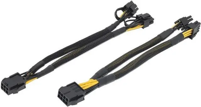Alt view image 2 of 6 - KUNSR 5 PCS 6Pin 8Pin PCI to PCIE 8 Pin Power Cable Graphics Card PCI-E GPU Data Splitter(8PIN Plus-5)