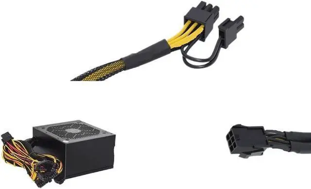 Alt view image 5 of 6 - KUNSR 5 PCS 6Pin 8Pin PCI to PCIE 8 Pin Power Cable Graphics Card PCI-E GPU Data Splitter(8PIN Plus-5)