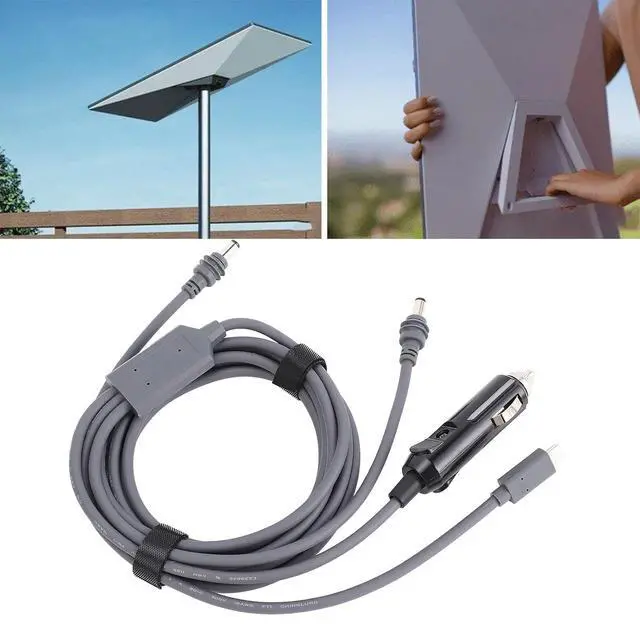 Alt view image 4 of 7 - Kikumi 20m 65.6FT 3 in 1 Satellite Cable 18AWG DC Type C 12V 24V to DC Water Proof Satellite Power Cord for 65W PD