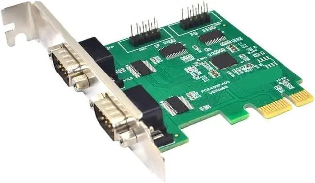 Alt view image 2 of 6 - 4 Port Serial PCI Expansion Card RS232 9 Pin PCIE Riser Converter Adapter