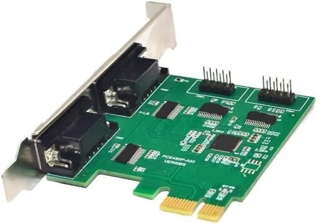 Alt view image 3 of 6 - 4 Port Serial PCI Expansion Card RS232 9 Pin PCIE Riser Converter Adapter