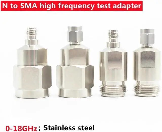 Alt view image 3 of 3 - High Frequency Test N to SMA Adapter 18GHZ Network Branch Adapter N Male to SMA Male to Female Stainless Steel(N-J to SMA-J 18GHz)