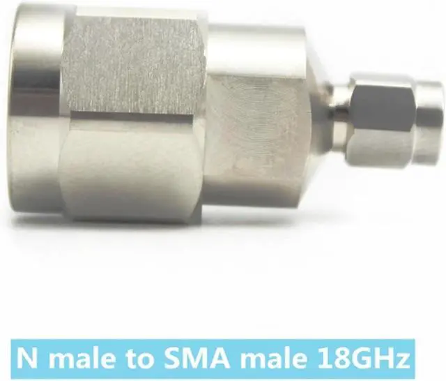 Alt view image 2 of 3 - High Frequency Test N to SMA Adapter 18GHZ Network Branch Adapter N Male to SMA Male to Female Stainless Steel(N-J to SMA-J 18GHz)