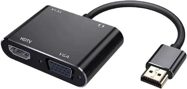 Main image of 3 in 1 HDMI-Cmpatible to 4K HD VGA 1080p Converter Display HDMI-Cmpatible Male to Female Adapter with 3.5mm Audio