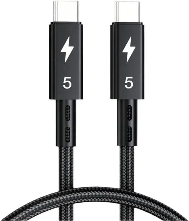 Alt view image 2 of 4 - 1M Braided 5 Cable USB4 4/3 Compatible,Up to 120Gbps Bandwidth for 16K/Dual 8K,240W,80Gbps Data