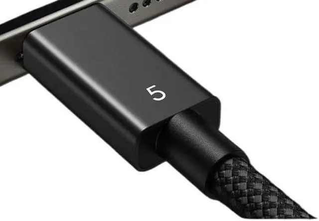 Alt view image 3 of 4 - 1M Braided 5 Cable USB4 4/3 Compatible,Up to 120Gbps Bandwidth for 16K/Dual 8K,240W,80Gbps Data