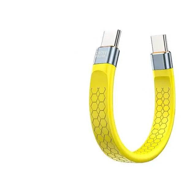 Alt view image 2 of 5 - 240W USB4 40Gbps Short Fast t2y>pe-c to USB C Data Transfer 8K Data Extension Cable(Yellow)