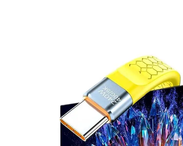 Alt view image 5 of 5 - 240W USB4 40Gbps Short Fast t2y>pe-c to USB C Data Transfer 8K Data Extension Cable(Yellow)
