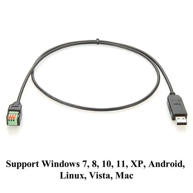 Alt view image 5 of 6 - USB to RS485 Serial Converter Cable with FTDI Chip USB 2.0 A Male to 3 Pin Terminal Block RS485 Communication Cable for Modbus RTU, Windows 7, 8, 10, 11, XP, Android, Linux, Mac(1M/3.28FT)