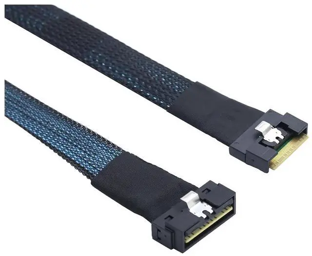 Main image of PCI-E Slimline S/AS 4.0 LP Low Profile SFF-8654 8i 74pin to Slimline SFF-8654 74Pin Server High-Speed Internal Connection Cable(0.8m)