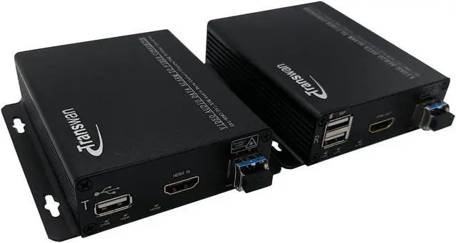 Alt view image 3 of 5 - 4K HDMI Over Fiber Extender with Keyboard & Mouse Port to 10 Kilometers with 10 Gbps SFP Over 1 Fiber, Max 4096 x 2160@30P (4K @ 30Hz) & Uncompressed Signal, HDCP Compliance