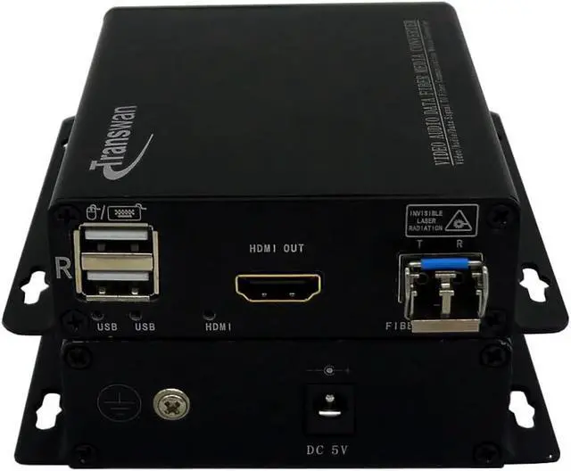 Alt view image 2 of 5 - 4K HDMI Over Fiber Extender with Keyboard & Mouse Port to 10 Kilometers with 10 Gbps SFP Over 1 Fiber, Max 4096 x 2160@30P (4K @ 30Hz) & Uncompressed Signal, HDCP Compliance