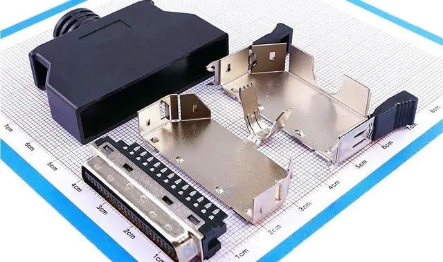 Alt view image 5 of 6 - 1 5 20 Pcs DIY SCSI Connector MDR 50 Positions Solder Male Plug 50 Pin Connector Shell Kit Shield for Cable Assembly(5pcs)