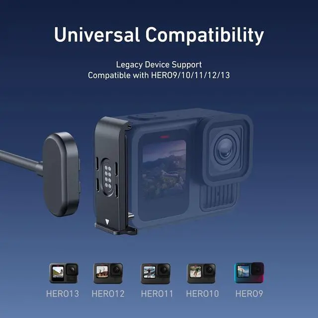 Alt view image 2 of 7 - Magnetic Charging Cable for Go-Pro Hero 13/12/11/10/9 Charging Side Door Cover + USB C Cable Adapter