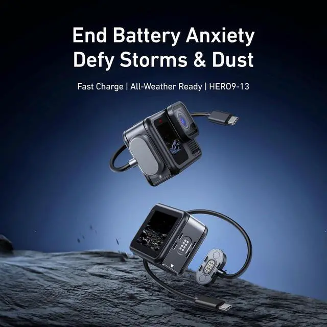 Alt view image 6 of 7 - Magnetic Charging Cable for Go-Pro Hero 13/12/11/10/9 Charging Side Door Cover + USB C Cable Adapter