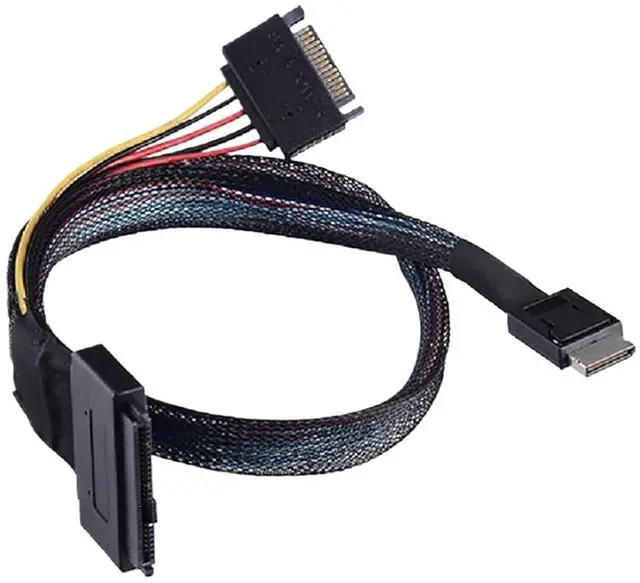 Main image of 1.0M Internal MI NI S*A*S Oculink SFF-8611 4I to U.2 / SFF-8643 to SFF-8639 Cable with 15Pin SATA Power for U.2 SSD