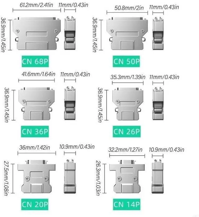 Alt view image 2 of 7 - SCSI Connection Data Cable CN14P CN20P CN26P CN36P CN50P CN68P Connectors 83CE(1.5m,CN68 Metal Female)