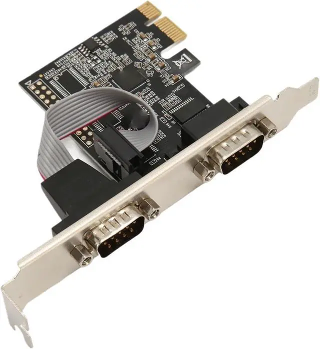 Alt view image 2 of 6 - 2-Port PCI RS232 DB9 Serial Port Card PCIe Expansion Host Controller