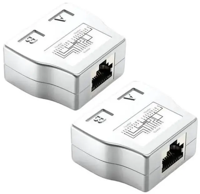Main image of RJ45 Coupler 1 to 2 Ways Splitter Connector Adapter Ethernet Modular Plug Shielded Box RJ 45 Female Extender Internet Connection(Silver 5 Pairs)