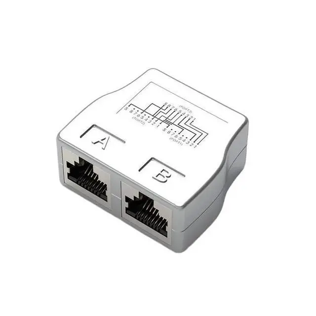 Alt view image 6 of 6 - RJ45 Coupler 1 to 2 Ways Splitter Connector Adapter Ethernet Modular Plug Shielded Box RJ 45 Female Extender Internet Connection(Silver 5 Pairs)