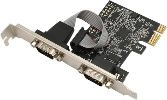 Alt view image 6 of 6 - 2-Port PCI RS232 DB9 Serial Port Card PCIe Expansion Host Controller
