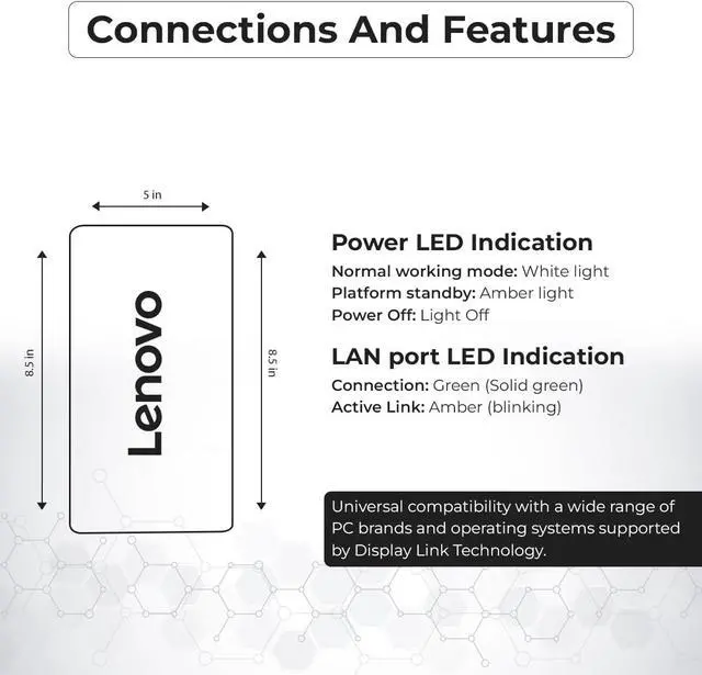 Alt view image 5 of 7 - Lenovo 40BA0265US Thunderbolt 4 Docking Station 40Gbps 100W USB Power Delivery with 135W Adapter, HDMI, DisplayPort, Thunderbolt Cables & Cloth - Docking Station
