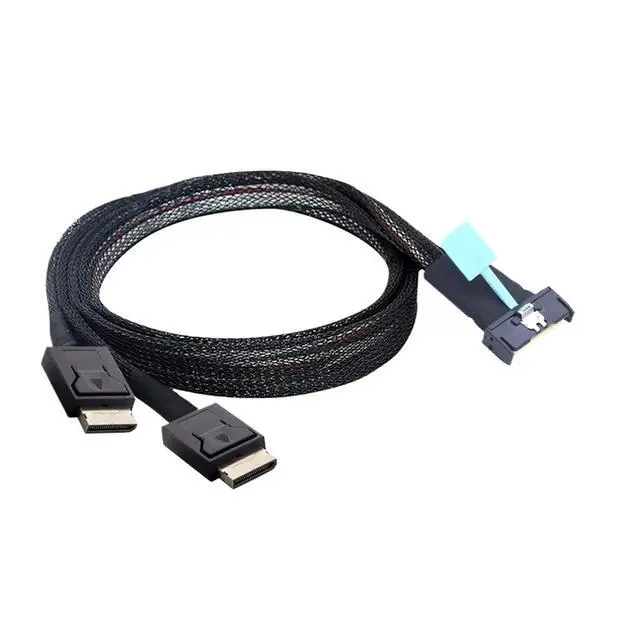 Alt view image 3 of 6 - 1.0M PCIe PCI-Express SFF-8654 MCIO 8i Lane to SFF-8611 Oculink 4X 4I SSD Data Active Cable