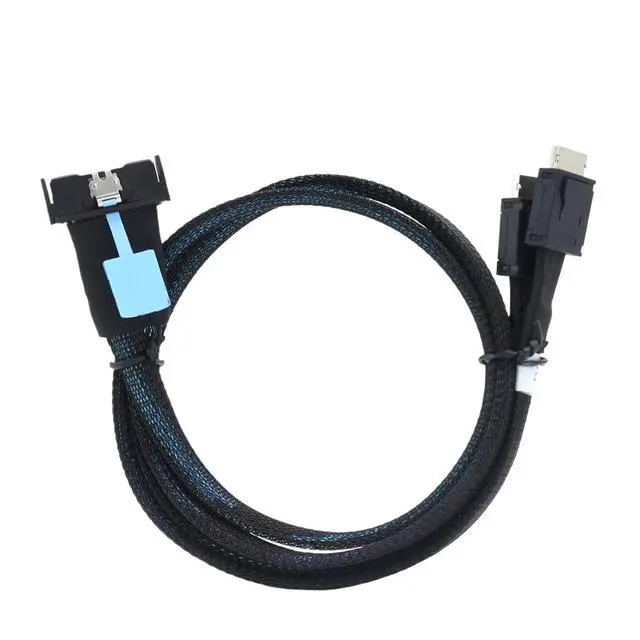 Alt view image 5 of 6 - 1.0M PCIe PCI-Express SFF-8654 MCIO 8i Lane to SFF-8611 Oculink 4X 4I SSD Data Active Cable