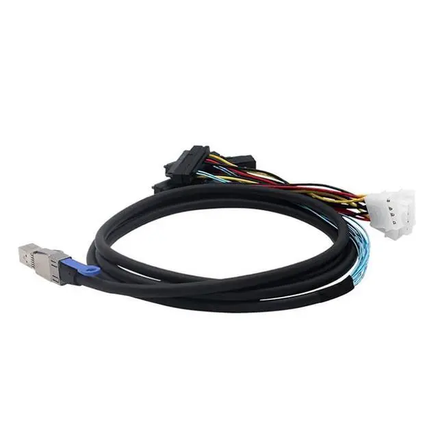 Alt view image 2 of 4 - S-AS HD SFF-8644 to SFF-8482 with 4X Power Connectors for Controller to Hard Drive Cable-1