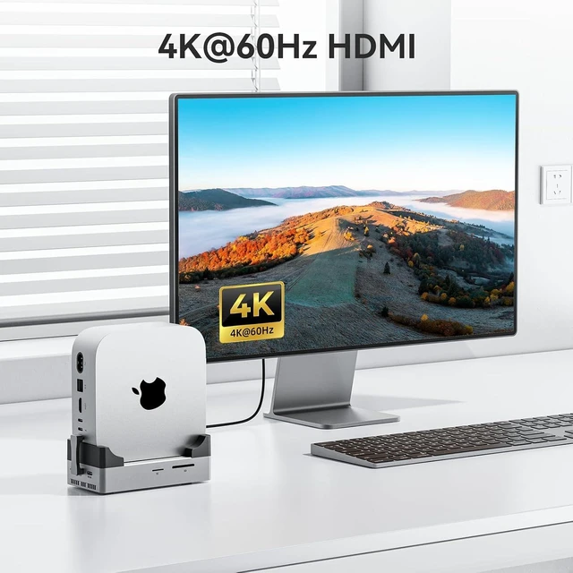 Alt view image 4 of 7 - ANYOYO Mac mini M4 Dock with 10Gbps 8TB NVMe SSD Enclosure, Silver