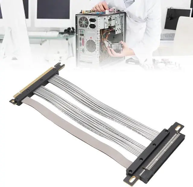 Alt view image 5 of 7 - Asixxsix PCIE 5.0 Riser Cable, Gen 5 GPU Graphics Card Extension Cable Compatible with RTX4090 5090 RX8900 RX7900 Vertical GPU Display, 30 AWG Cable, Ultra Flexible (30cm)