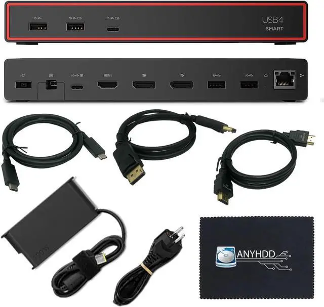 Main image of Lenovo 40BC0135US USB4 Smart Dock 5500 Laptop Docking Station with Integrated USB4 Cable, HDMI 2.1 & DisplayPort 1.4 Video Outputs, Multiple USB-A & USB-C Ports, Gigabit Ethernet, 100W Power Delivery