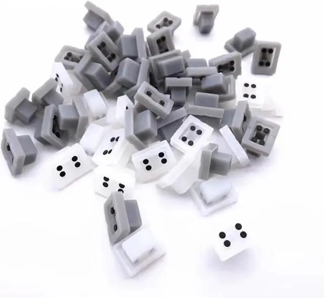 Main image of Pack of 20 Individual Square Waterproof Silicone Keys, Single Conductive Adhesive, Electronic Switch, Rubber Key Cap, Transparent (Black Button)