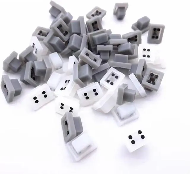 Alt view image 2 of 7 - Pack of 20 Individual Square Waterproof Silicone Keys, Single Conductive Adhesive, Electronic Switch, Rubber Key Cap, Transparent (Black Button)