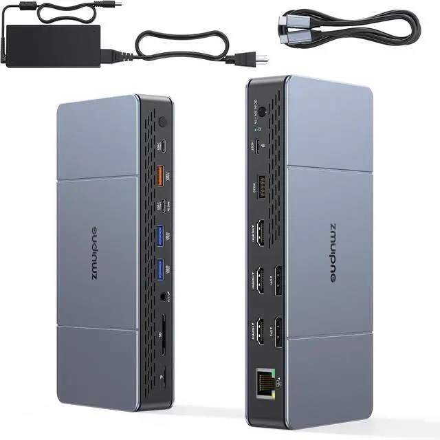 Main image of DisplayLink Docking Station 3 Monitors for MacBook M4/M3/M2/M1/USB-C Laptop Windows (DisplayLink Driver Required), 18-in-1 Mac Dock with 140W Power Adapter, 3 HDMI and 2 DP, 2 USB-C 3.2 and USB-A 3.1