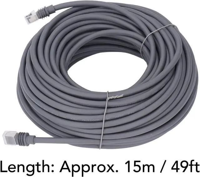 Alt view image 5 of 7 - Rectangular Satellite Replacement Cable 49ft, High Speed Cat6 Extension Cord, RJ45 Connectors with Gold Plated for Gen 3, Indoor and Outdoor Internet Supply