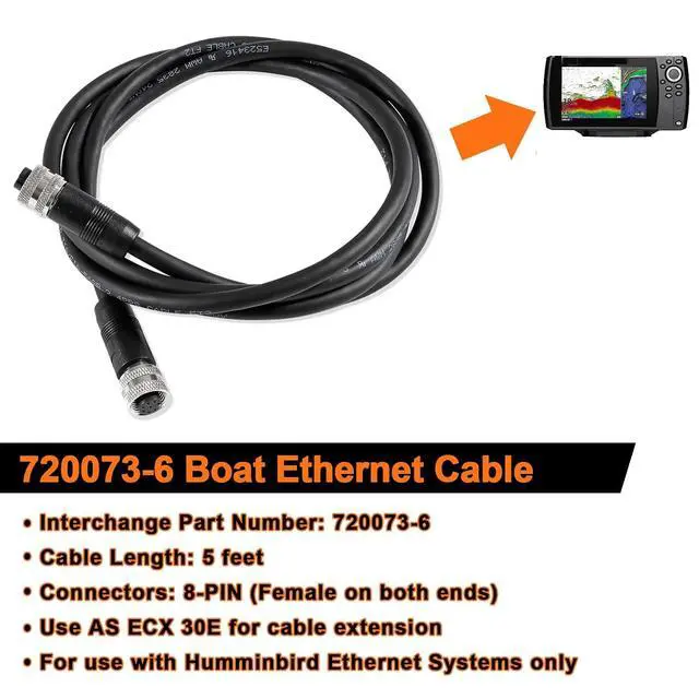 Alt view image 3 of 7 - YMT Replacement for Humminbird 720073-6 AS EC 5E Ethernet Cable (AS EC 5E 5Feet)