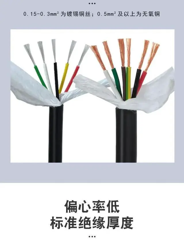 Alt view image 5 of 5 - Pur Drag Chain Cable Polyurethane TRVV2 3 4 5 6 core 26-18awg Oil-Resistant, Bend-Resistant and Highly Flexible Drag Chain Signal Cable(PUR-TRVV 2 cores,18AWG-0.75MM 5m)