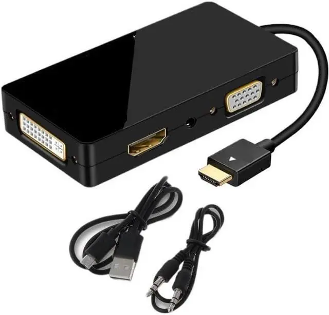 Main image of HDMI-Compatible Splitter to HDMI-Compatible DVI VGA Audio Converter Gold-Plated Ja1ck 4K