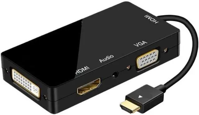 Alt view image 4 of 4 - HDMI-Compatible Splitter to HDMI-Compatible DVI VGA Audio Converter Gold-Plated Ja1ck 4K