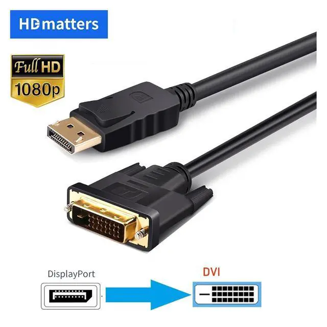 Alt view image 2 of 7 - DisplayPort to DVI Cable 1080P DP to DVI-D Monitor Cable DisplayPort in to DVI Out Converter Adapter Compatible with The N-vidia H-P D-ell A-sus(Male to Male 180CM)