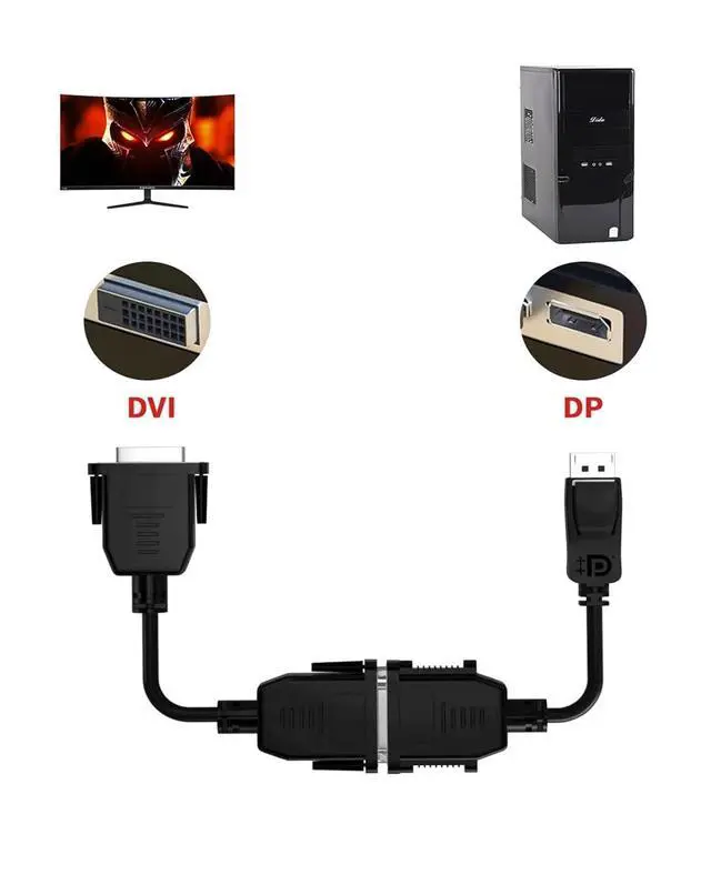 Alt view image 3 of 7 - DisplayPort to DVI Cable 1080P DP to DVI-D Monitor Cable DisplayPort in to DVI Out Converter Adapter Compatible with The N-vidia H-P D-ell A-sus(Male to Male 180CM)