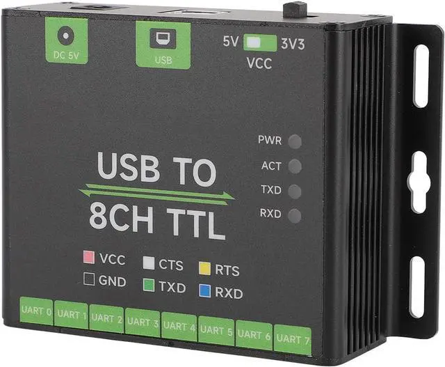 Alt view image 4 of 7 - Industrial USB to 8CH TTL UART Converter, Multiple System Compatibility, Tier Conversion Circuit, TVS, Aluminum Alloy Case, with Self Recovery and Diode