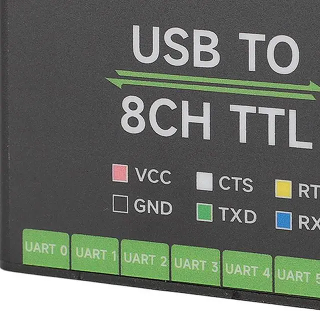 Alt view image 7 of 7 - Industrial USB to 8CH TTL UART Converter, Multiple System Compatibility, Tier Conversion Circuit, TVS, Aluminum Alloy Case, with Self Recovery and Diode