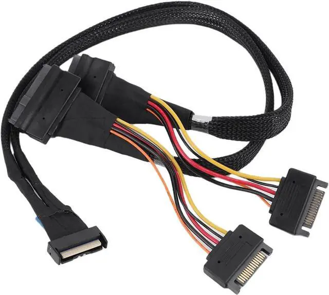 Main image of SlimSAS 8X to 2*U.2 NVMe Adapter SFF-8654 74pin to 2*SFF-8639 68pin Cable SlimSAS Data Line