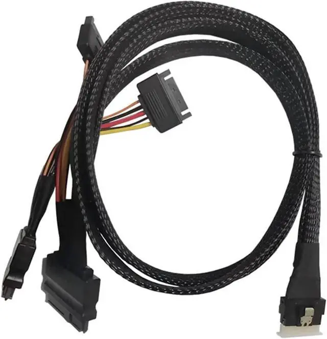 Alt view image 2 of 3 - SlimSAS 8X to 2*U.2 NVMe Adapter SFF-8654 74pin to 2*SFF-8639 68pin Cable SlimSAS Data Line