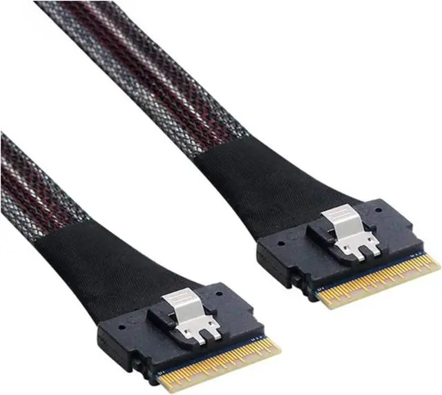 Main image of SlimSAS SFF-8654 8X 74P SlimSAS SFF-8654 8X 74P 0.6mm Unshielded I/O Connector Cable(0.75m)