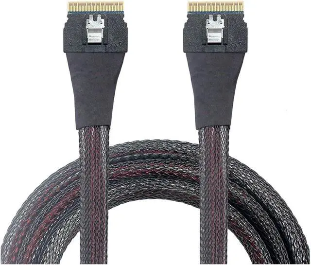 Alt view image 2 of 3 - SlimSAS SFF-8654 8X 74P SlimSAS SFF-8654 8X 74P 0.6mm Unshielded I/O Connector Cable(0.75m)