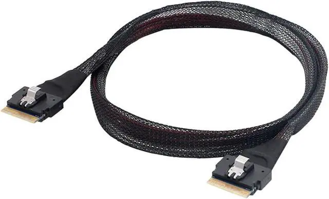 Alt view image 3 of 3 - SlimSAS SFF-8654 8X 74P SlimSAS SFF-8654 8X 74P 0.6mm Unshielded I/O Connector Cable(0.75m)