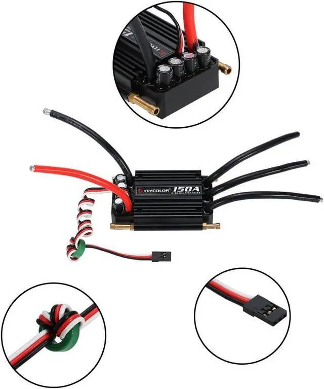 Alt view image 4 of 4 - Jimi Original Flycolor Waterproof 150A Brushless ESC Electronic Speed Controller with 5.5V/5A BEC for RC Boat Parts